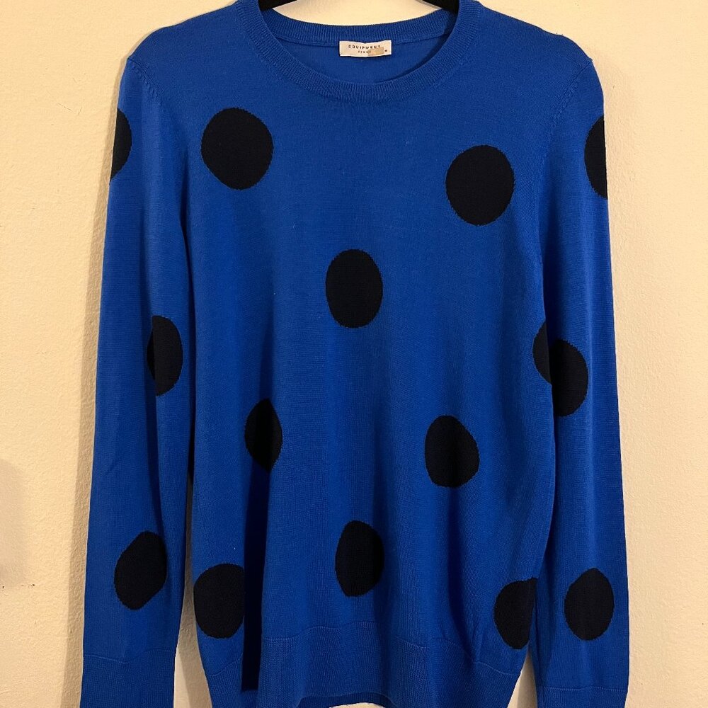 Equipment polka dot wool sweater size M